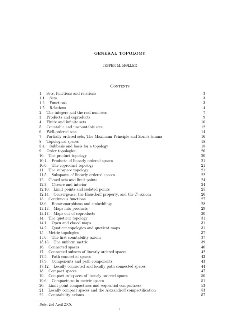 General Topology - Muller | PDF | Function (Mathematics) | Set ...