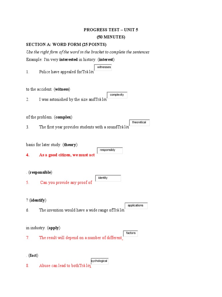 Progress Test - Unit 5 Overview | PDF | Rattlesnake | Nature