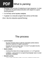 What Is Parsing: Parsing Is The Process of Analyzing An Input Sequence in Order