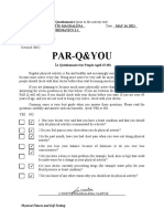 Task 1: PAR-Q and YOU Questionnaire (Prior To The Activity Test)