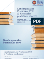 Kandungan Akta Pendidikan 1996 & Kesesuaian Pendidikan Abad 21