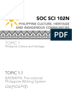 Philippine Culture and Baybayin Script