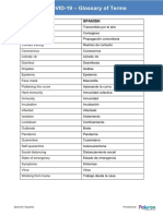 Covid 19 Glossary of Terms Spanish