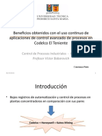 Beneficios de APC en Codelco El Teniente