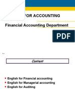 English For Accounting Financial Accounting Department
