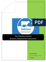 The Delicious Factory Business Requirement Document: Anurag Mahajan