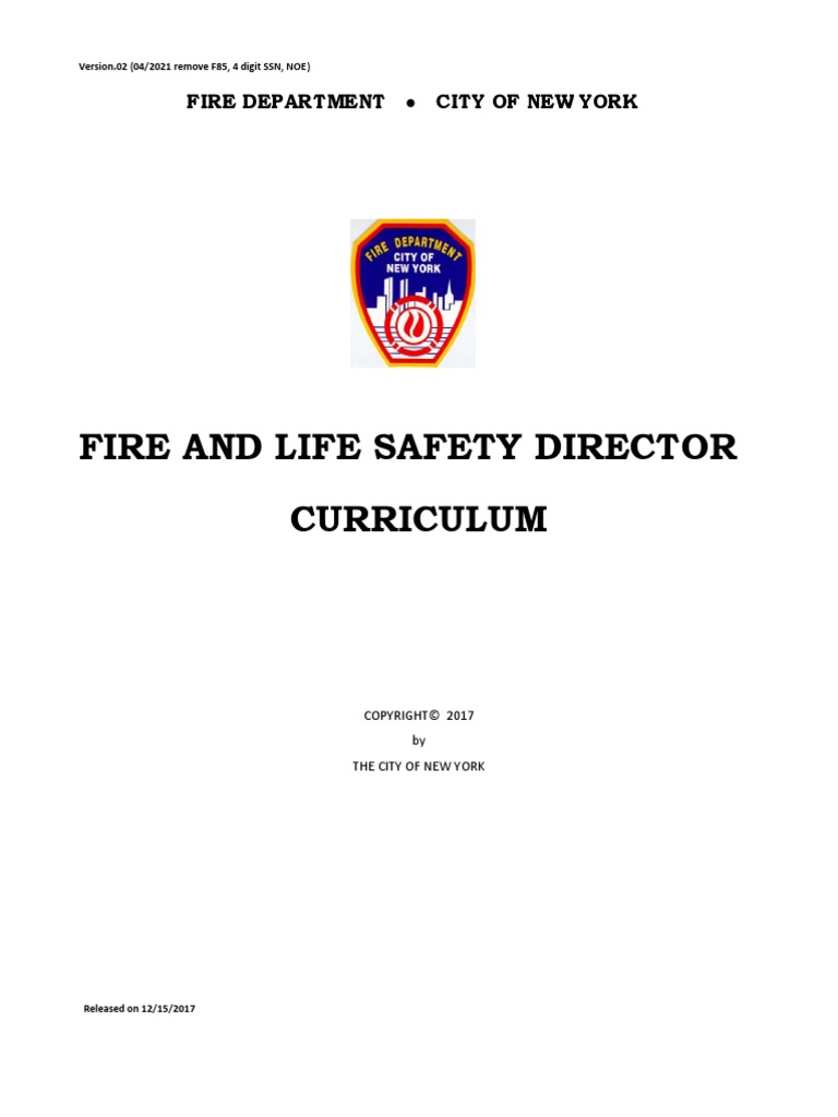 Fire and Life Safety Director FLSD Curriculum PDF Fire Sprinkler