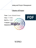 Wipro: Charter of Project