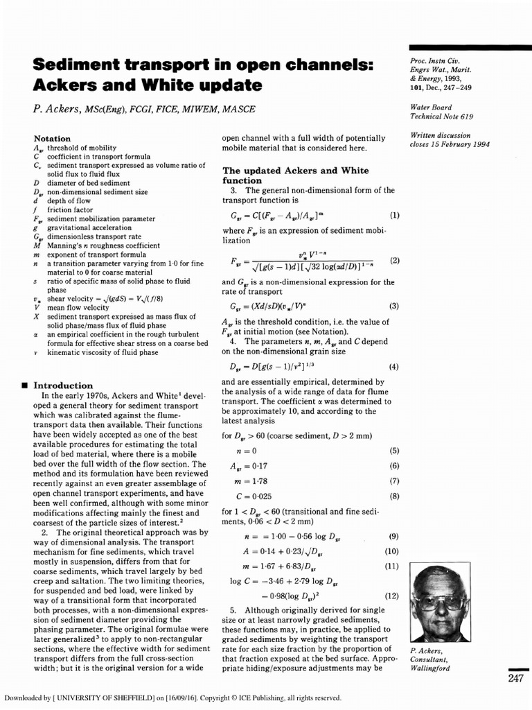 Sediment Transport in Open Channels | PDF | Sediment | Mechanics