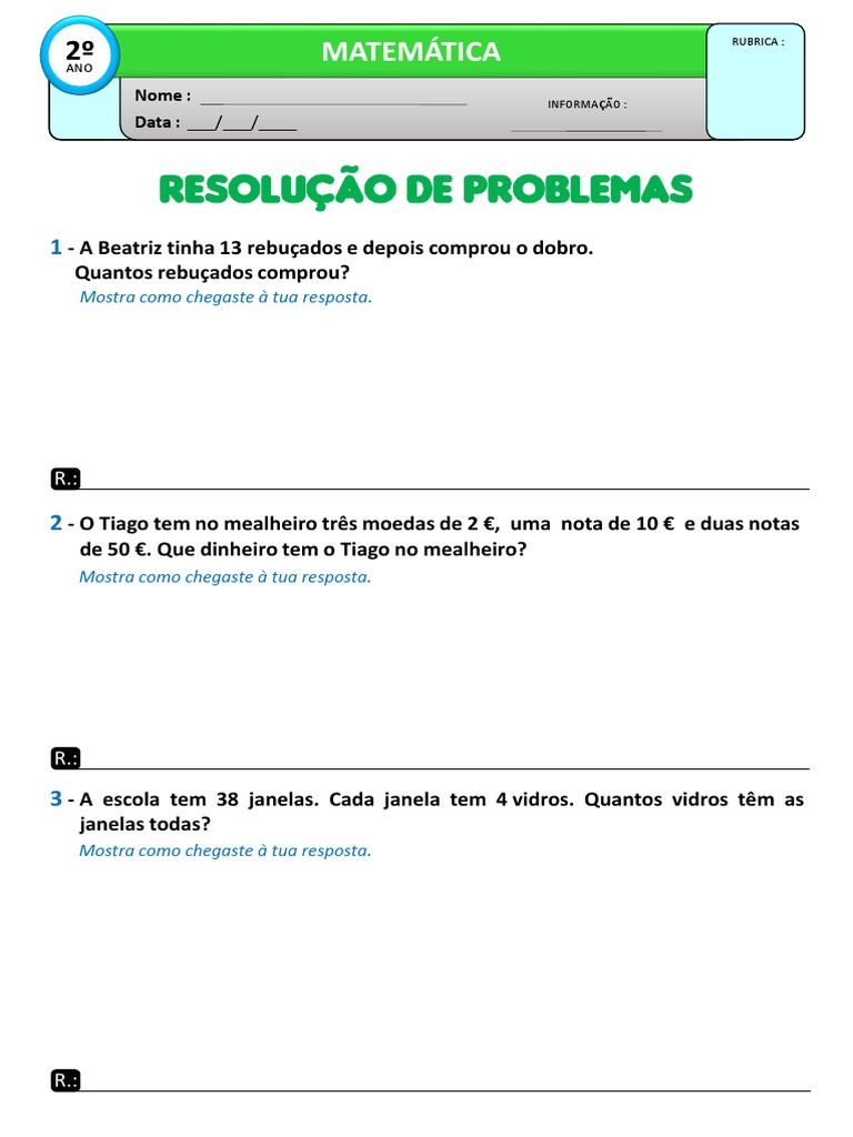 2º Ano - Resolução de Problemas | PDF