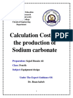 Calculation Cost For The Production of Sodium Carbonate: Preparation: Class: Subject