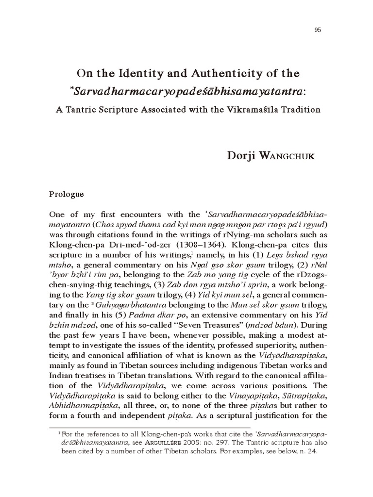 Wangchuk On The Identity and Authenticity of The | PDF | Vajrayana ...