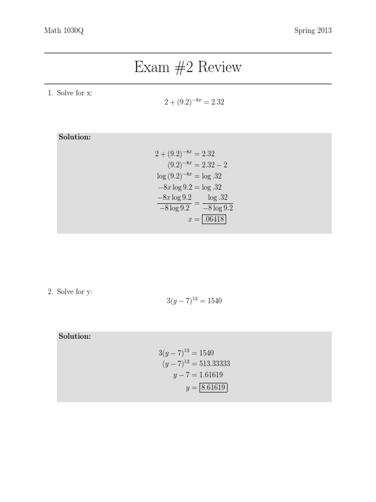 Exam 2 Review Solns | PDF | Compound Interest | Interest