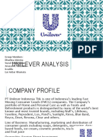 Unilever Analysis: Group Members: Dhaifina Idznitia Nurul Fithri Sylvani Amasel A. Swasono Isradila Lui Anbar Rhainata