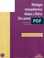 Mitología Mesopotámica: Adapa y Etana. Dos Poemas Acadios: Estudio y Traducción de Los Textos Originales Acadios