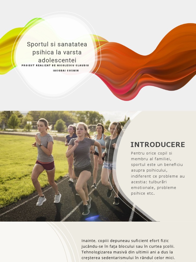 Sportul Si Sanatatea Psihica La Varsta Adolescentei | PDF