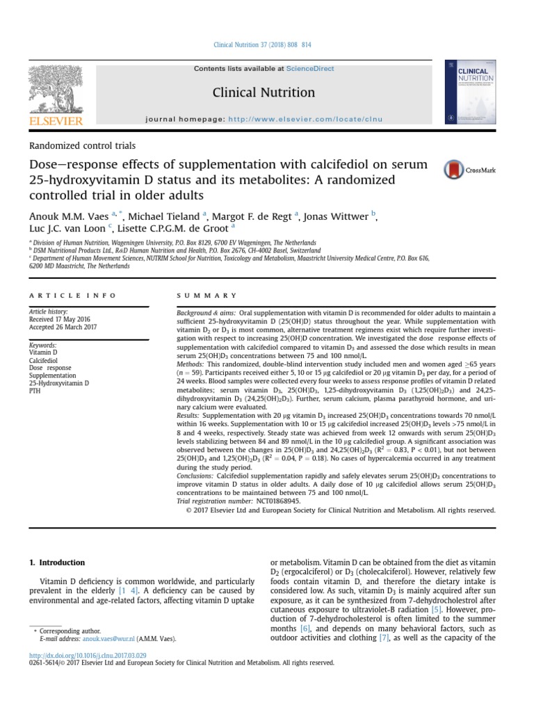 VITAMIN D Dose Response Effects of Supplementation | PDF | Vitamin D ...