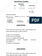 EXERCICIOS LENTES ESFÉRICAS