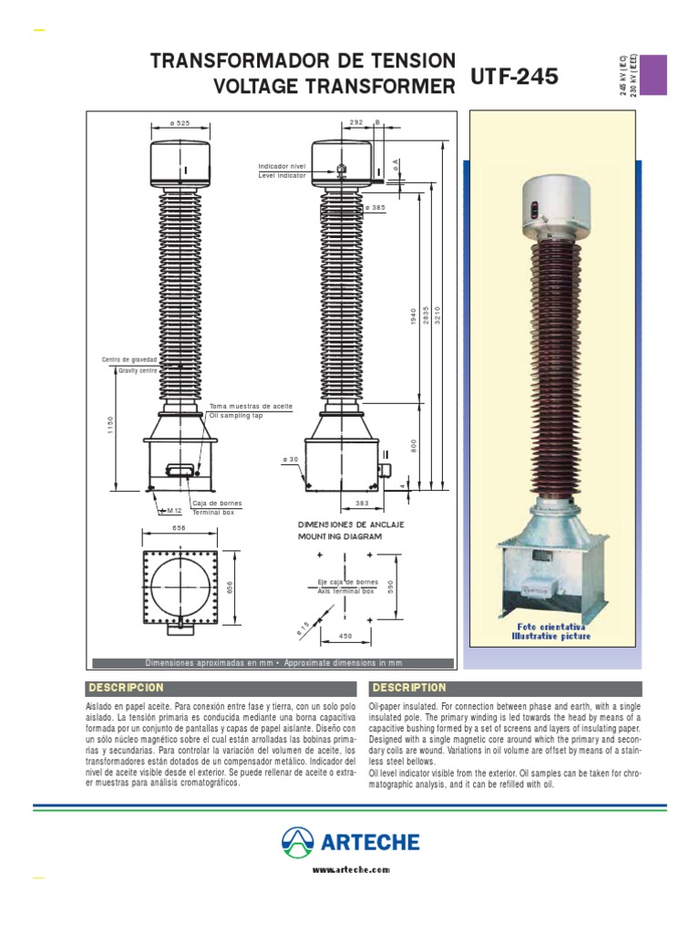arteche-utf-245-230kv-voltage-transformer-pdf-transformador-inductor