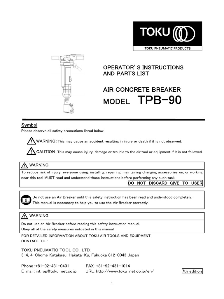 TPB90 Manual | PDF | Valve | Personal Protective Equipment