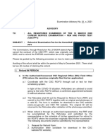 ERPO Advisory No. 1 S. 2021 (Refund of Examination Fee)