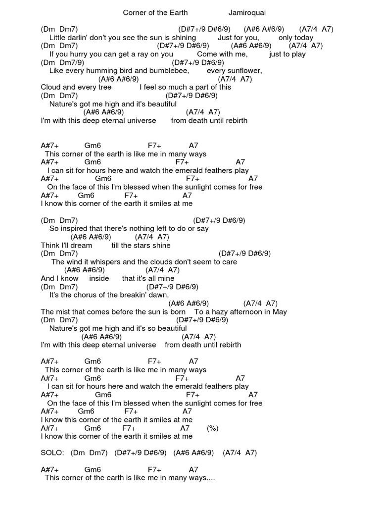 Corner of The Earth Jamiroquai PDF Bodies Of The Solar System