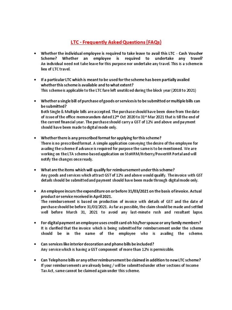 LTA - Cash Voucher Scheme FAQ | PDF | Invoice | Taxes