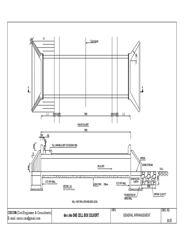 4m Single Cell Box Culvert Design | PDF | Infrastructure ...