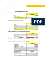 Presupuesto de ventas y costos para empresa de tapizado Pisa Duro S.A. 2021