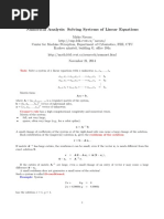 Numerical Analysis: Solving Systems of Linear Equations