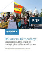 Dollars vs. Democracy:: Companies and The Attack On Voting Rights and Peaceful Protest