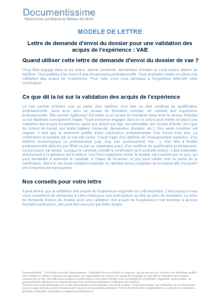 Demande de dossier pour VAE | PDF | Travail | Business