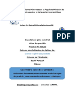 Projet Fin D'étude Colorimétrie (Loi de Beer Lambert) Boultif Achouak