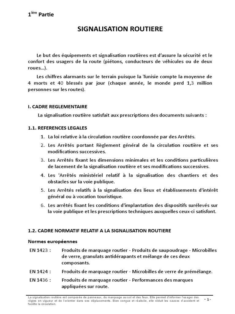 Cadre de la signalisation routière | PDF | Feu de circulation ...