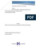 Técnicas de Investigación e Instrumentos de Investigación Dulce Maria