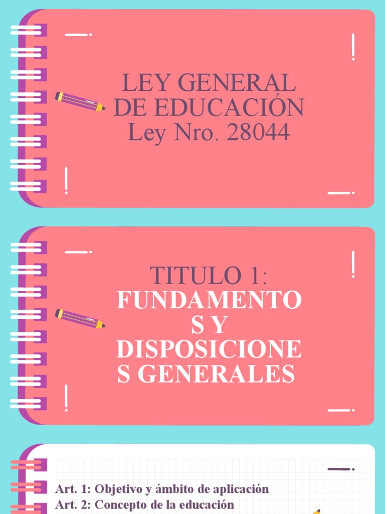Ley General de Educación N° 28044 | PDF | Institución | Educación avanzada