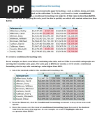 Topic 1 Conditional Formatting