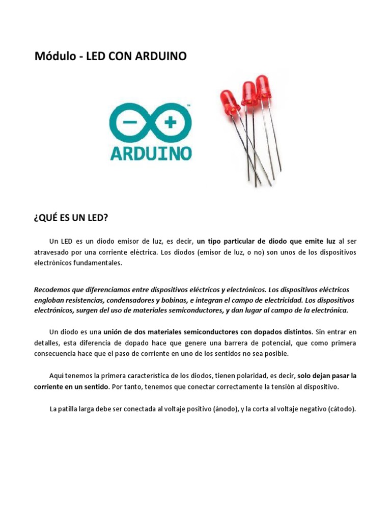 Módulos de LED con Arduino | PDF | Diodo | Diodo emisor de luz