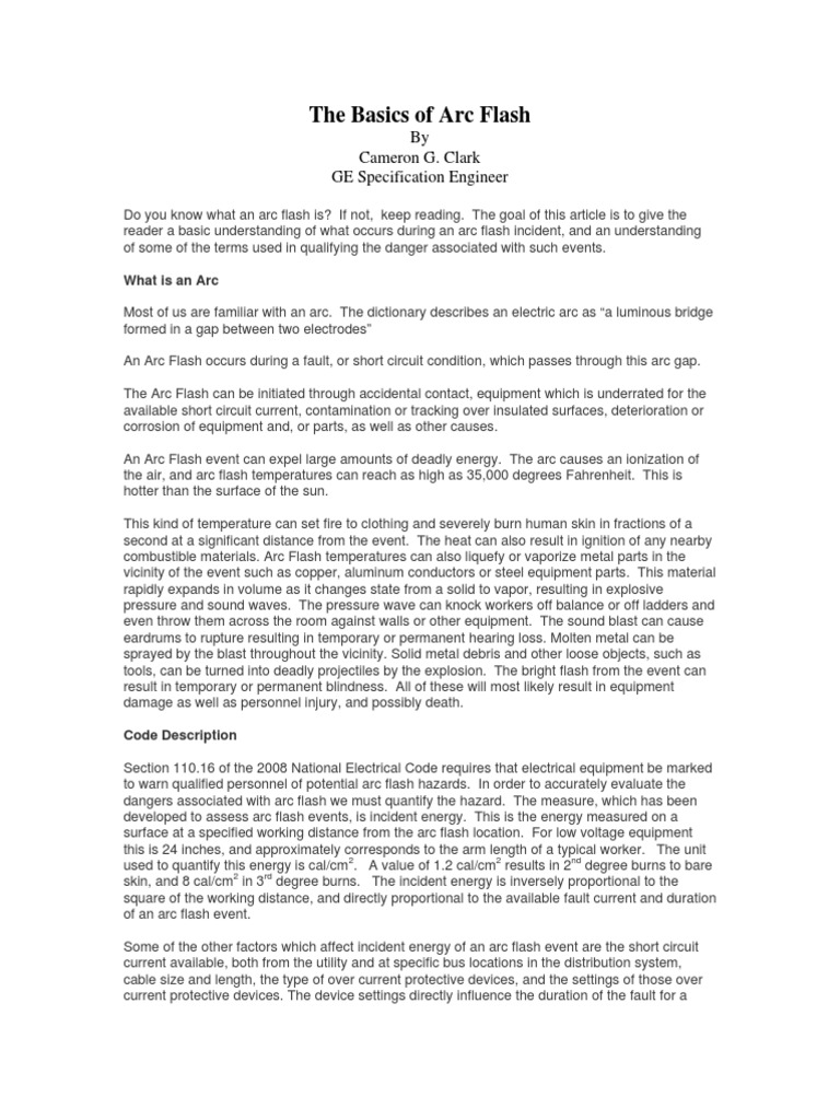 Understanding Arc Flash Hazards | PDF | Electric Arc | Electricity