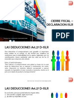 Deducciones Art 27 Cierre Fiscal