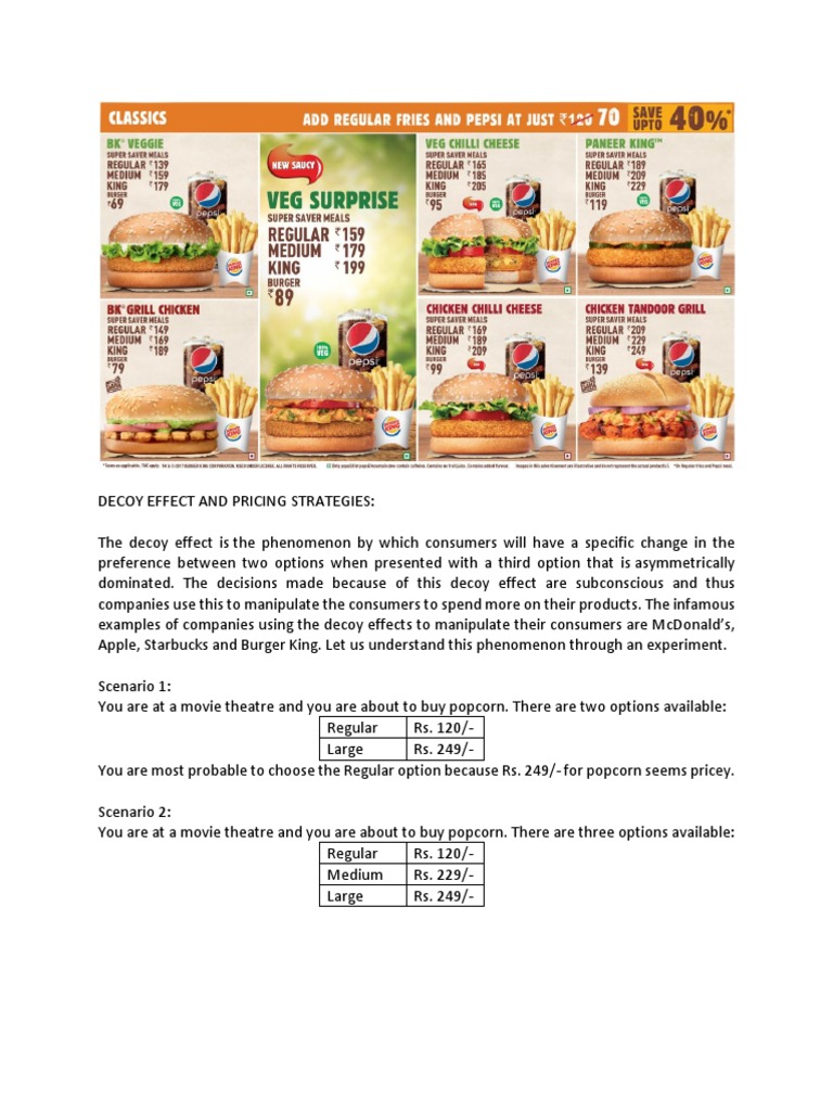 Decoy Effect PDF Business Economics Microeconomics