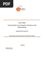 ITSU 1001 Introduction To Computer Systems and Networking: Tutorial 4 For Lesson 4