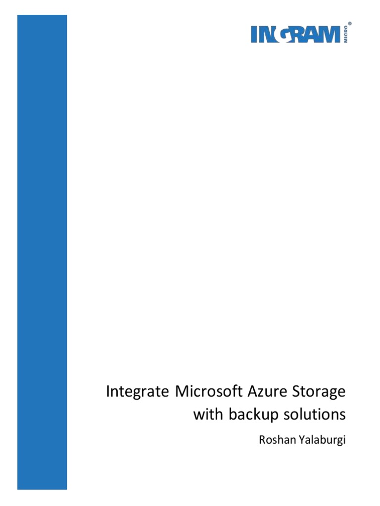 Integrate Microsoft Azure Storage With Backup Solutions Roshan