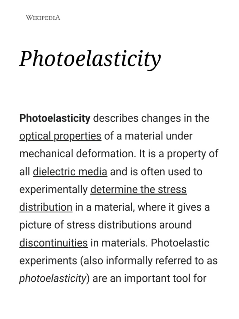 Photoelasticity: Stress Analysis Techniques | PDF | Electrodynamics ...