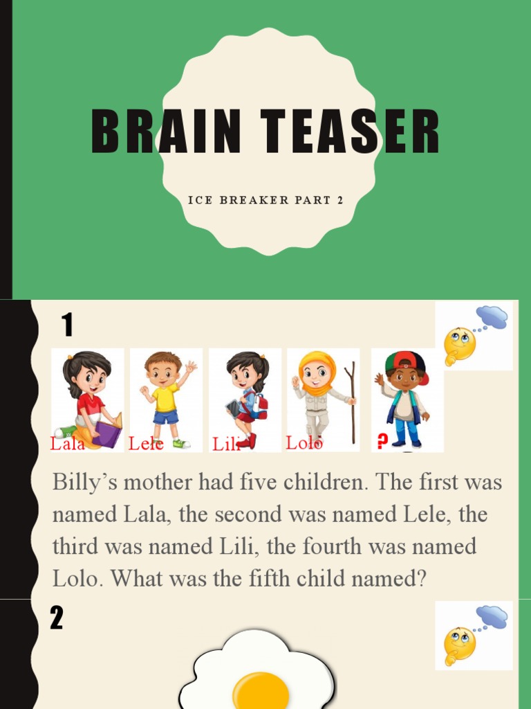 Brain Teaser Ice Breaker Part 2 PDF Sports