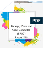 Barangay Peace and Order Committee (BPOC) Report 2019
