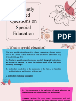 Frequently Asked Questions On Special Education: Diana Kyth P. Conti, LPT