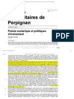 Pratiques du hasard - Poésie numérique et politiques d’événement - Presses universitaires de Perpignan