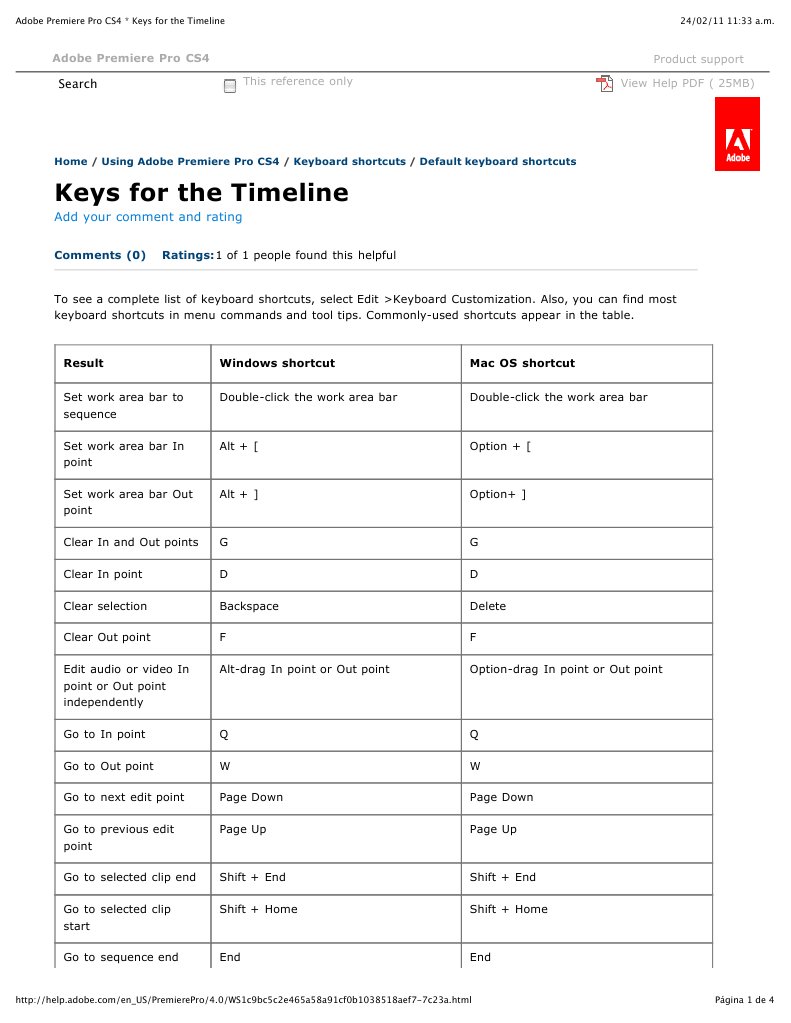 Keys For The Timeline: Search | PDF | Keyboard Shortcut | Computer Keyboard