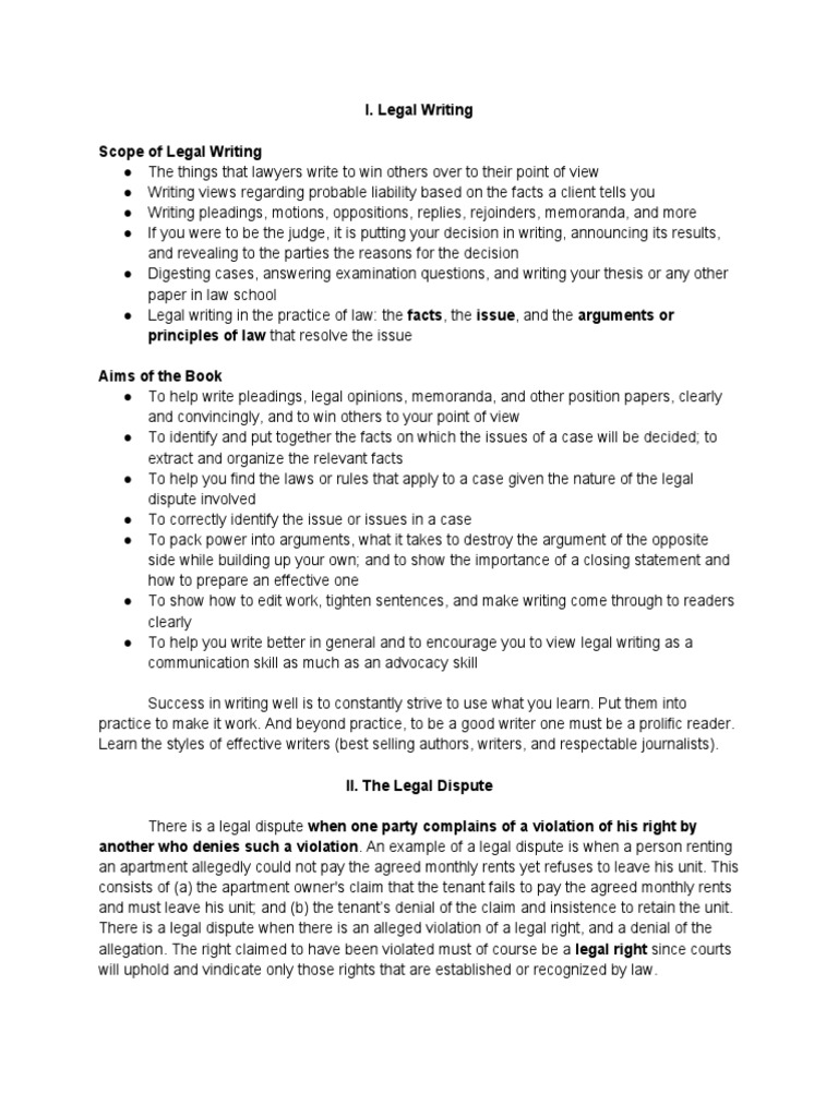 Legal Writing: Techniques and Dispute Analysis | PDF | Justice | Crime ...